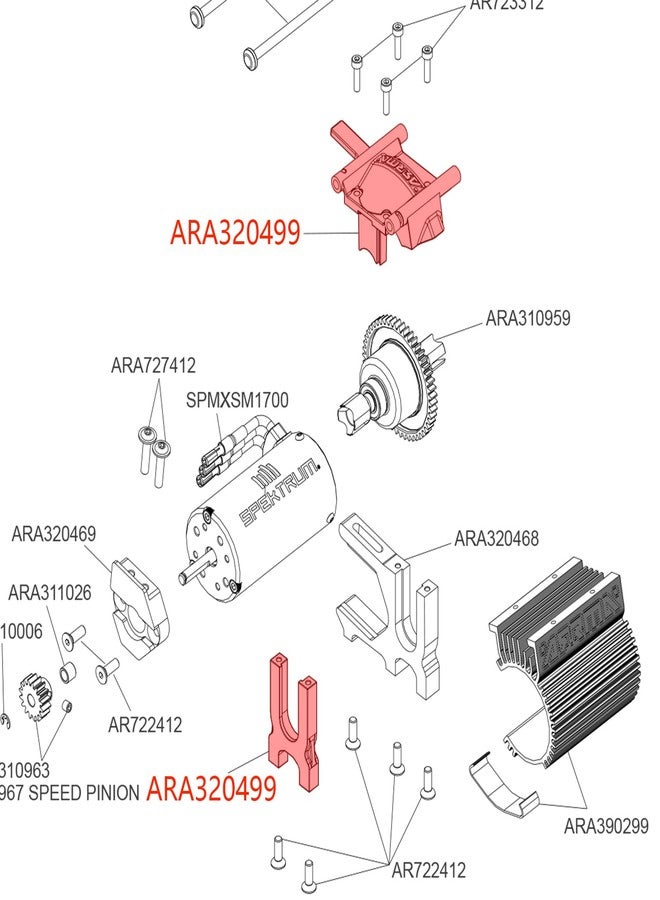 MOSHNOLY Aluminium Center Differential Mount ARA320499 for Arrma 6S 1/8 Kraton/Notorious/Outcast/Talion/Typhon 1/7 Mojave/Felony/Infraction/Fireteam,LimitlessF1,Center Differential Mount Carrier Upgrade - Image 5
